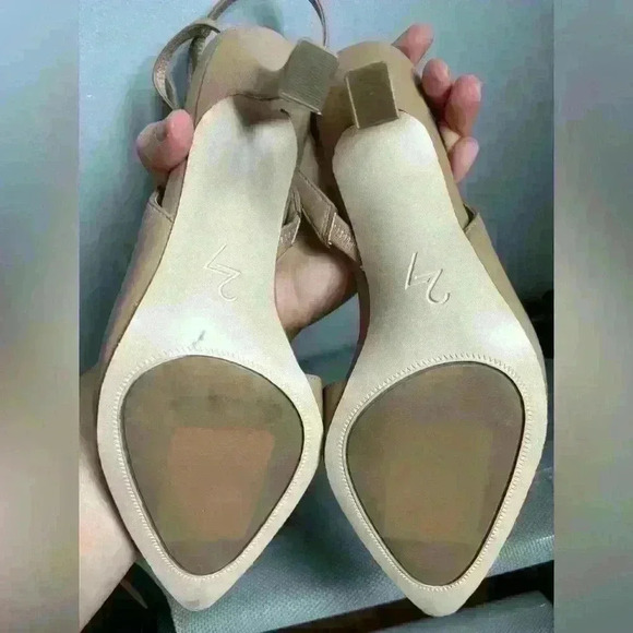 27 Edit Naturalizer Adelice Half D’Orsay Sling Back Tan Leather Pump Size 9 - Picture 6 of 9